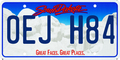 SD license plate 0EJH84