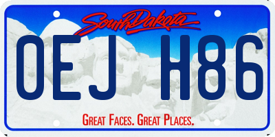 SD license plate 0EJH86