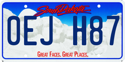 SD license plate 0EJH87