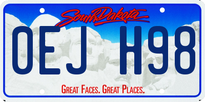 SD license plate 0EJH98