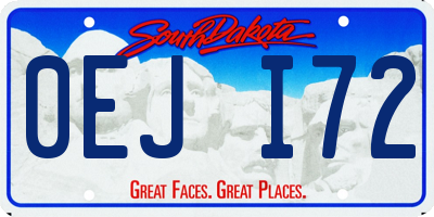 SD license plate 0EJI72
