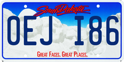 SD license plate 0EJI86