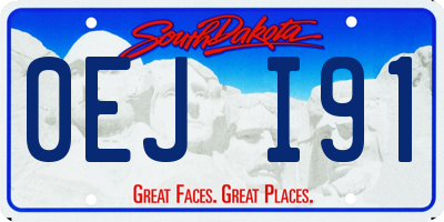 SD license plate 0EJI91