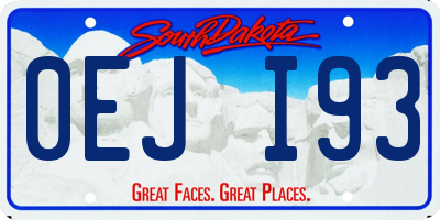 SD license plate 0EJI93