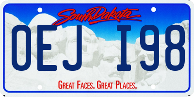 SD license plate 0EJI98
