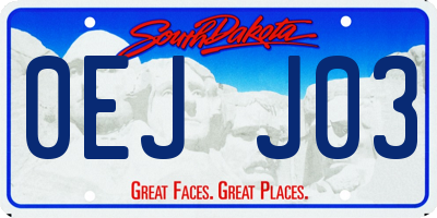 SD license plate 0EJJ03