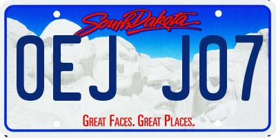 SD license plate 0EJJ07