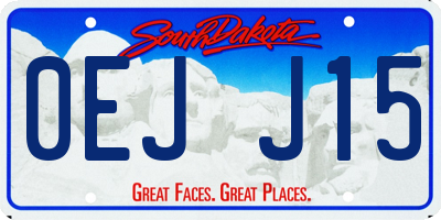 SD license plate 0EJJ15