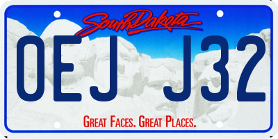 SD license plate 0EJJ32
