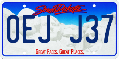 SD license plate 0EJJ37