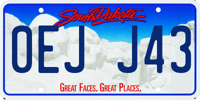 SD license plate 0EJJ43