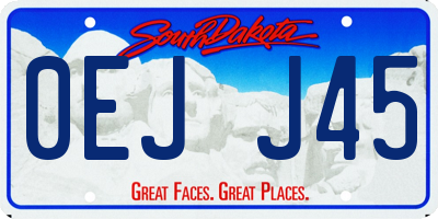 SD license plate 0EJJ45
