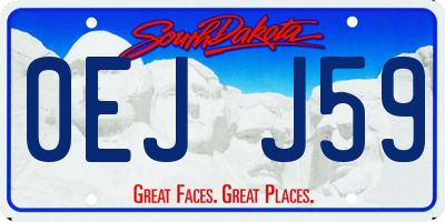 SD license plate 0EJJ59
