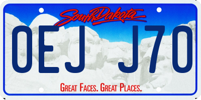 SD license plate 0EJJ70