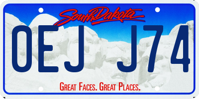 SD license plate 0EJJ74