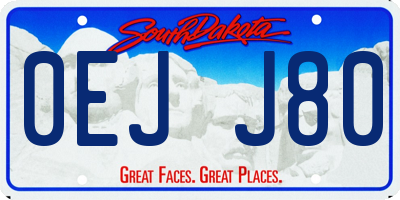 SD license plate 0EJJ80