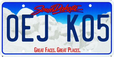 SD license plate 0EJK05