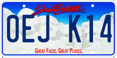SD license plate 0EJK14