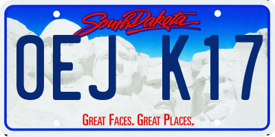 SD license plate 0EJK17