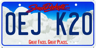 SD license plate 0EJK20