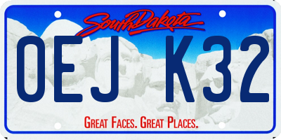 SD license plate 0EJK32