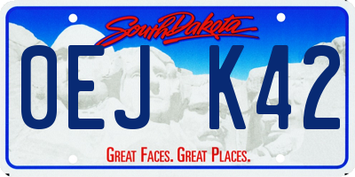 SD license plate 0EJK42