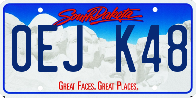SD license plate 0EJK48