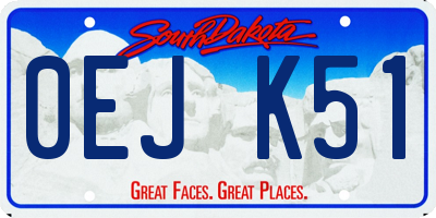 SD license plate 0EJK51