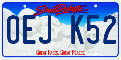 SD license plate 0EJK52