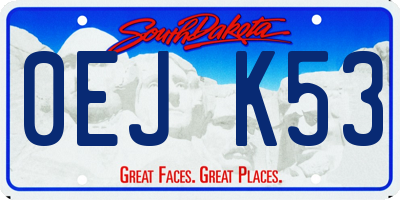 SD license plate 0EJK53