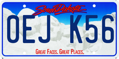 SD license plate 0EJK56