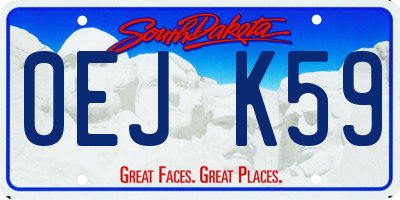 SD license plate 0EJK59