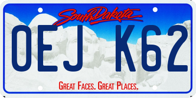 SD license plate 0EJK62