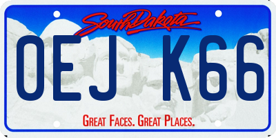 SD license plate 0EJK66