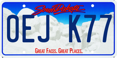 SD license plate 0EJK77