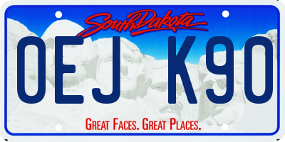 SD license plate 0EJK90
