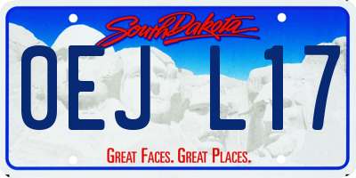 SD license plate 0EJL17