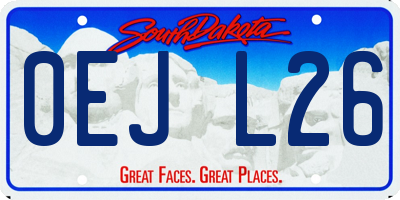 SD license plate 0EJL26