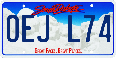 SD license plate 0EJL74