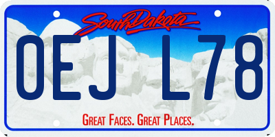 SD license plate 0EJL78