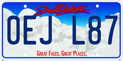 SD license plate 0EJL87