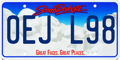 SD license plate 0EJL98