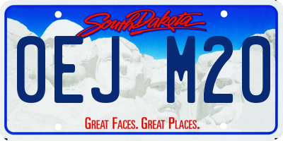 SD license plate 0EJM20