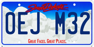 SD license plate 0EJM32