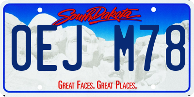 SD license plate 0EJM78