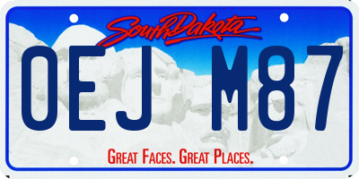 SD license plate 0EJM87
