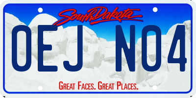 SD license plate 0EJN04