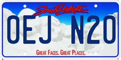 SD license plate 0EJN20
