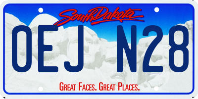 SD license plate 0EJN28
