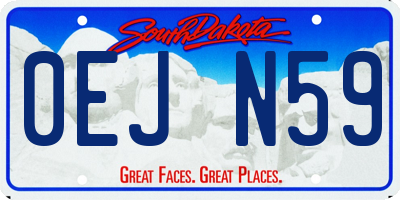 SD license plate 0EJN59